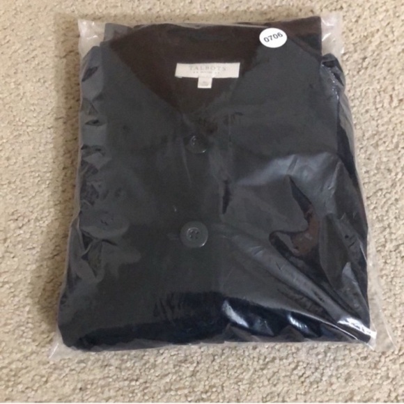 Talbots velvet knit tapered blazer jacket, button down, business casual, petite - Picture 7 of 8